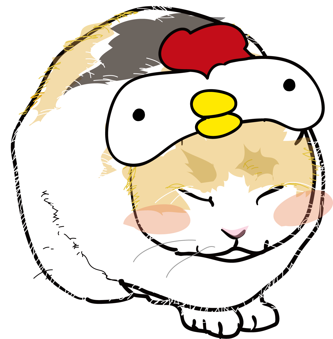 ニワトリ帽子の猫